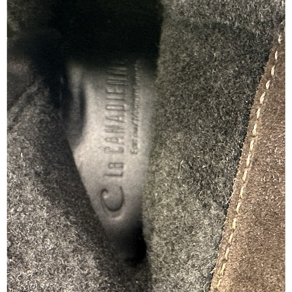 La Canadienne Brittany Dark Brown Suede Waterproof Lug Boot Womens 6M New $550 - Picture 12 of 14